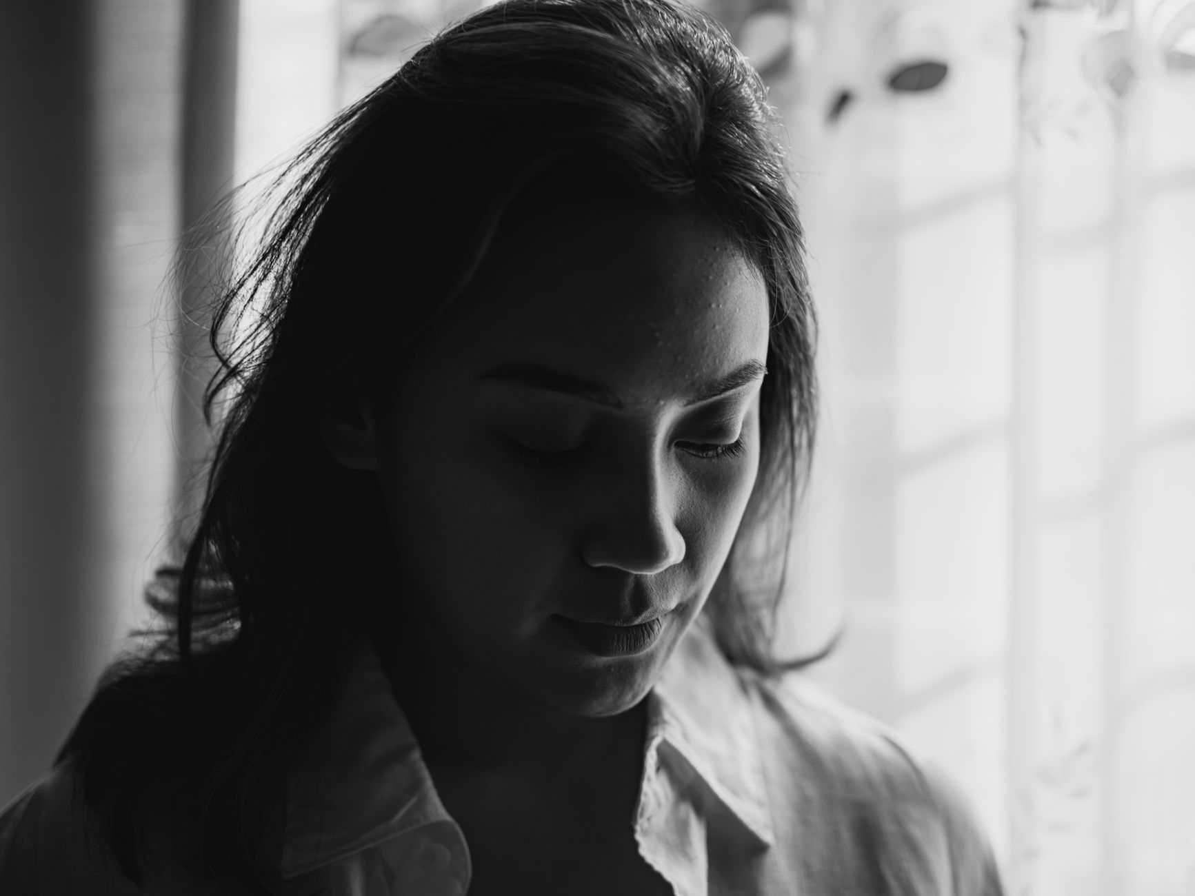 Portrait en noir et blanc d